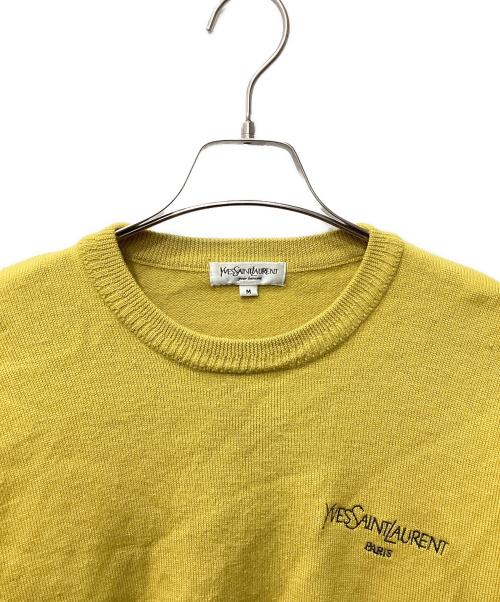 Yves Saint Laurent（イヴサンローラン）Yves Saint Laurent (イヴサンローラン) ロゴ刺繍ニット イエロー サイズ:Mの古着・服飾アイテム