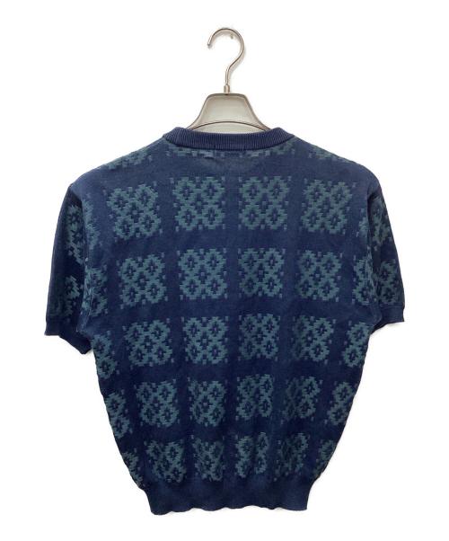 Yves Saint Laurent（イヴサンローラン）Yves Saint Laurent (イヴサンローラン) ジャガードサマーニット ネイビー サイズ:表記無しの古着・服飾アイテム