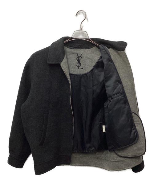 Yves Saint Laurent pour homme（イヴサンローラン プールオム）Yves Saint Laurent pour homme (イヴサンローラン プールオム) ライナー付ウールブルゾン グレー サイズ:100の古着・服飾アイテム