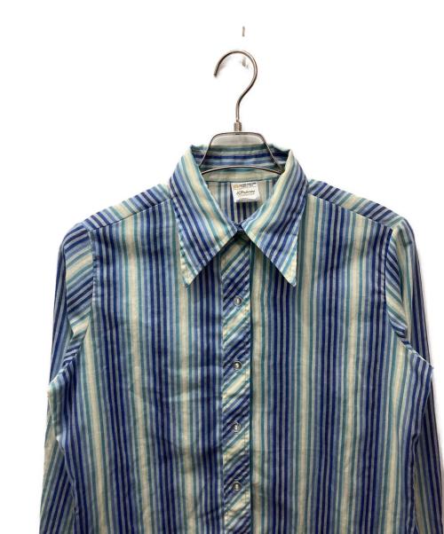 JC PENNEY（ジェーシーペニー）JC PENNEY (ジェーシーペニー) ストライプシャツ ブルー サイズ:表記無しの古着・服飾アイテム