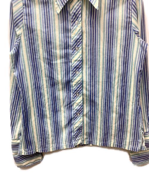 JC PENNEY（ジェーシーペニー）JC PENNEY (ジェーシーペニー) ストライプシャツ ブルー サイズ:表記無しの古着・服飾アイテム