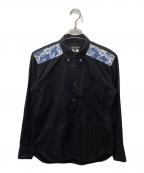 COMME des GARCONS HOMME DEUXコムデギャルソン オム ドゥ）の古着「切替ボタンダウンシャツ」｜ブラック