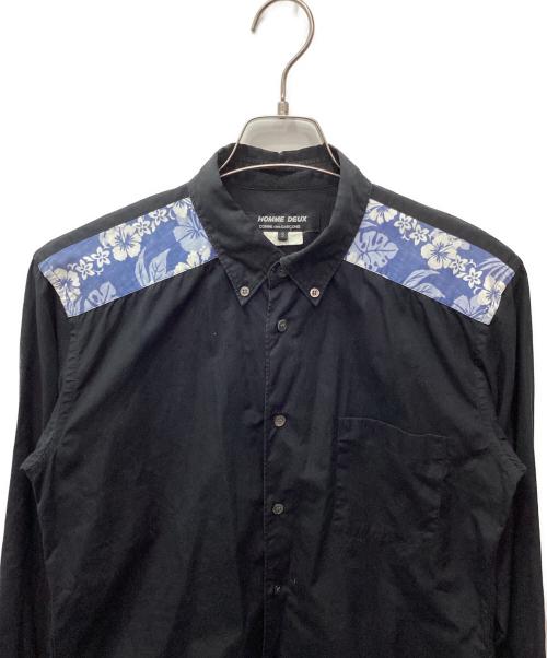 COMME des GARCONS HOMME DEUX（コムデギャルソン オム ドゥ）COMME des GARCONS HOMME DEUX (コムデギャルソン オム ドゥ) 切替ボタンダウンシャツ ブラック サイズ:Sの古着・服飾アイテム