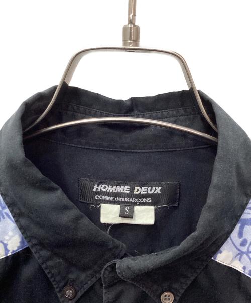 COMME des GARCONS HOMME DEUX（コムデギャルソン オム ドゥ）COMME des GARCONS HOMME DEUX (コムデギャルソン オム ドゥ) 切替ボタンダウンシャツ ブラック サイズ:Sの古着・服飾アイテム
