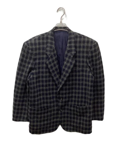COMME des GARCONS HOMME（コムデギャルソン オム）COMME des GARCONS HOMME (コムデギャルソン オム) ウールチェックテーラードジャケット ネイビー サイズ:Sの古着・服飾アイテム
