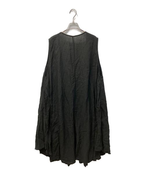 nest Robe（ネストローブ）nest Robe (ネストローブ) リネンサークルヘムノースリーブワンピース ブラック サイズ:FREEの古着・服飾アイテム