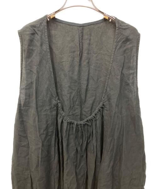 nest Robe（ネストローブ）nest Robe (ネストローブ) リネンサークルヘムノースリーブワンピース ブラック サイズ:FREEの古着・服飾アイテム