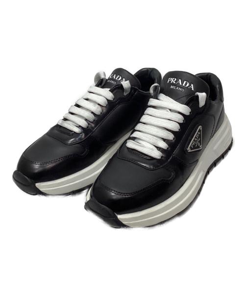 PRADA（プラダ）PRADA (プラダ) Prax 01 レザー スニーカー ブラック サイズ:37の古着・服飾アイテム