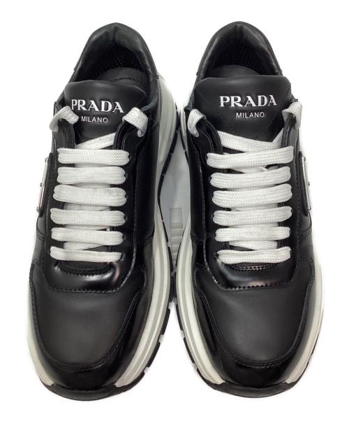 PRADA（プラダ）PRADA (プラダ) Prax 01 レザー スニーカー ブラック サイズ:37の古着・服飾アイテム