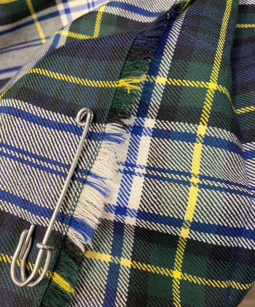 O'NEIL OF DUBLIN（オニールオブダブリン）O'NEIL OF DUBLIN (オニールオブダブリン) チェックラップスカート グリーン×ブルー サイズ:38の古着・服飾アイテム