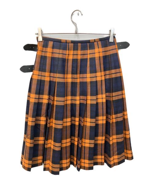 O'NEIL OF DUBLIN（オニールオブダブリン）O'NEIL OF DUBLIN (オニールオブダブリン) チェックラップスカート オレンジ×ネイビー サイズ:38の古着・服飾アイテム