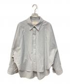 UNITED TOKYOユナイテッドトーキョー）の古着「Belted Cape Detail Shirt/ベルテッドケープディティールシャツ」｜グレー