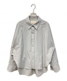 UNITED TOKYO（ユナイテッドトーキョー）の古着「Belted Cape Detail Shirt/ベルテッドケープディティールシャツ」｜グレー