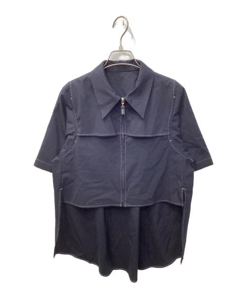 PUBLIC TOKYO（パブリックトウキョウ）PUBLIC TOKYO (パブリックトウキョウ) ドライトロフロントジップシャツ ネイビー サイズ:1の古着・服飾アイテム