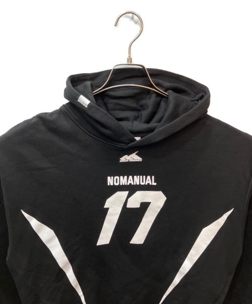 NOMANUAL（ノーマニュアル）NOMANUAL (ノーマニュアル) 17 FOOTBALL HOODIE（フットボールフーディ） ブラック サイズ:Ｌの古着・服飾アイテム
