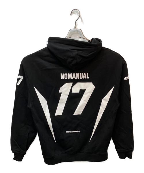 NOMANUAL（ノーマニュアル）NOMANUAL (ノーマニュアル) 17 FOOTBALL HOODIE（フットボールフーディ） ブラック サイズ:Ｌの古着・服飾アイテム