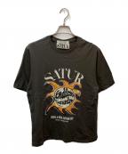 SATURセター）の古着「プリントTシャツ」｜グレー