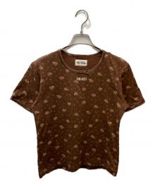 PINK HOUSE（ピンクハウス）の古着「フラワープリントTシャツ」｜ブラウン