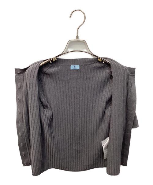 KUMIKYOKU（クミキョク）KUMIKYOKU (クミキョク) MINA半袖 アンサンブルカーディガン グレー サイズ:Sの古着・服飾アイテム