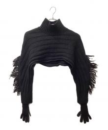 ISSEY MIYAKE（イッセイミヤケ）の古着「ウール グローブニット ニットボレロ」｜ブラック