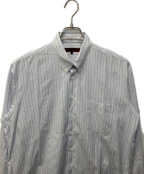 COMME des GARCONS HOMME DEUX（コムデギャルソン オム ドゥ）COMME des GARCONS HOMME DEUX (コムデギャルソン オム ドゥ) ストライプBDシャツ ブルー サイズ:Mの古着・服飾アイテム