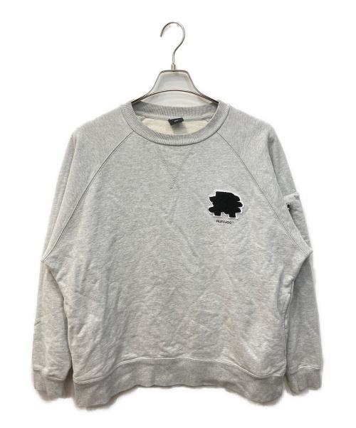 RUFFLOG（ラフロッグ）RUFFLOG (ラフロッグ) heavy weight fill in app crewneck/ラグランスウェット グレー サイズ:Lの古着・服飾アイテム