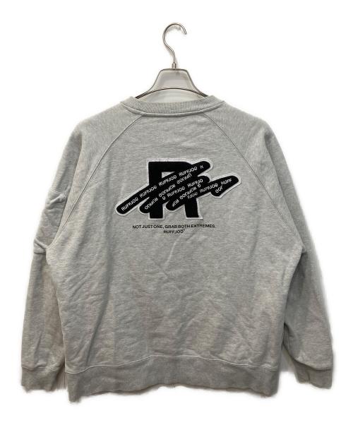 RUFFLOG（ラフロッグ）RUFFLOG (ラフロッグ) heavy weight fill in app crewneck/ラグランスウェット グレー サイズ:Lの古着・服飾アイテム