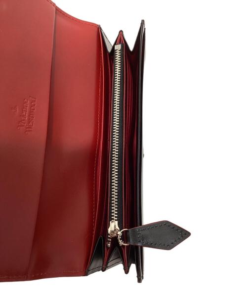 Vivienne Westwood（ヴィヴィアンウエストウッド）Vivienne Westwood (ヴィヴィアンウエストウッド) シンプル タイニーオーブ ウォレット レッド×ブラックの古着・服飾アイテム