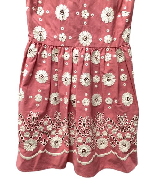 RED VALENTINO（レッドヴァレンティノ）RED VALENTINO (レッドヴァレンティノ) フラワー刺繍ノースリーブワンピース ピンク サイズ:38の古着・服飾アイテム