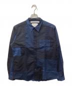 WHITE MOUNTAINEERINGホワイトマウンテ二アニング）の古着「FRANKEN SHIRT/フランケンシャツ」｜ネイビー
