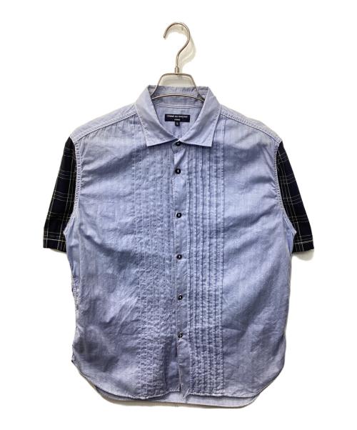 COMME des GARCONS HOMME（コムデギャルソン オム）COMME des GARCONS HOMME (コムデギャルソン オム) チェック切替SSタックシャツ ブルー サイズ:Lの古着・服飾アイテム