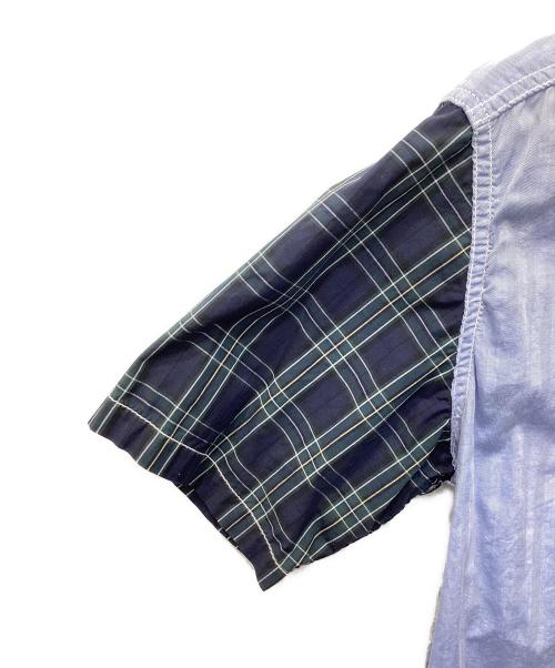 COMME des GARCONS HOMME（コムデギャルソン オム）COMME des GARCONS HOMME (コムデギャルソン オム) チェック切替SSタックシャツ ブルー サイズ:Lの古着・服飾アイテム