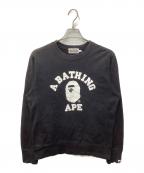 A BATHING APEアベイシングエイプ）の古着「エイプヘッド カレッジロゴスウェット」｜ブラック