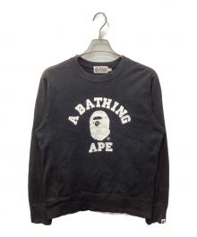 A BATHING APE（アベイシングエイプ）の古着「エイプヘッド カレッジロゴスウェット」｜ブラック