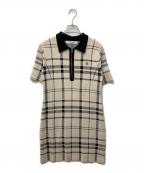 HER LIP TOハーリップトゥ）の古着「Trois Logo Knit Mini Dress/トロワロゴニットミニドレス」｜ブラック×ベージュ