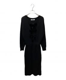 HER LIP TO（ハーリップトゥ）の古着「Simone Knit Long Dress　「シモーネ ニット ロング ドレス」」｜ブラック