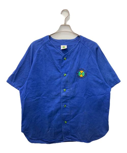 CROSS COLOURS（クロスカラーズ）CROSS COLOURS (クロスカラーズ) ワッペンベースボールシャツ ブルー サイズ:3の古着・服飾アイテム