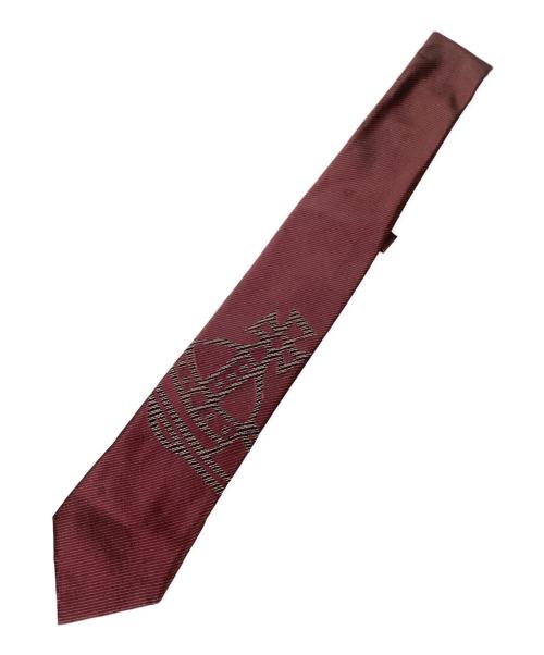 Vivienne Westwood（ヴィヴィアンウエストウッド）Vivienne Westwood (ヴィヴィアンウエストウッド) オーブデザインシルクネクタイ ボルドー サイズ:記載なしの古着・服飾アイテム