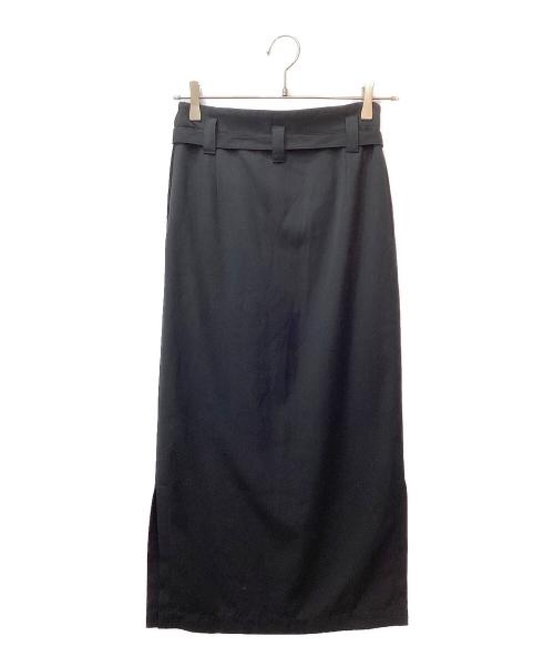 tricot COMME des GARCONS（トリココムデギャルソン）tricot COMME des GARCONS (トリココムデギャルソン) ベルテッドサイドスリットロングスカート ブラック サイズ:Sの古着・服飾アイテム