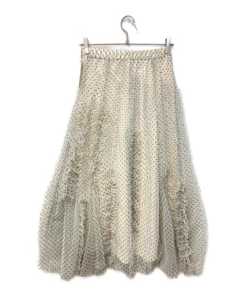 Snidel（スナイデル）Snidel (スナイデル) ランダムフリルチュールスカート ホワイト サイズ:1 未使用品の古着・服飾アイテム