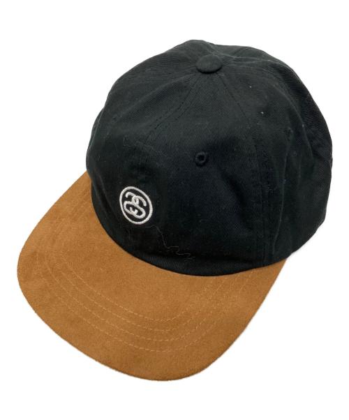 stussy（ステューシー）stussy (ステューシー) 切替スウェードキャップ ブラウン×ブラックの古着・服飾アイテム