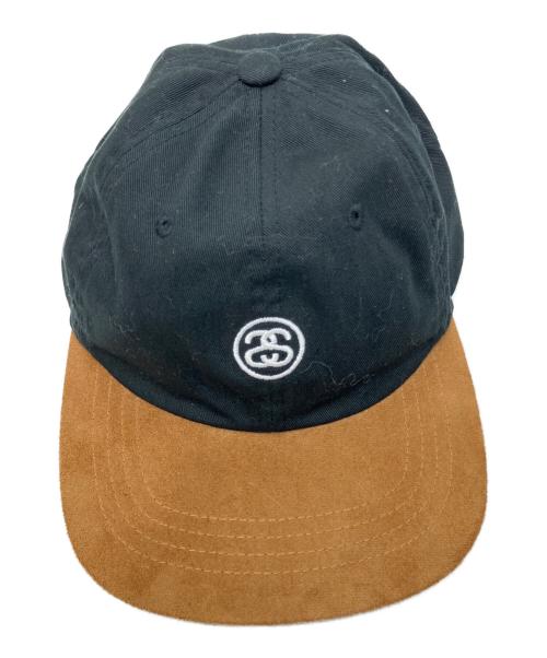 stussy（ステューシー）stussy (ステューシー) 切替スウェードキャップ ブラウン×ブラックの古着・服飾アイテム