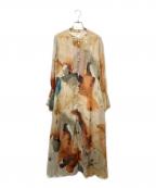 Ameriアメリ）の古着「UNDRESSED AMELIA INK ART DRESS」｜ベージュ
