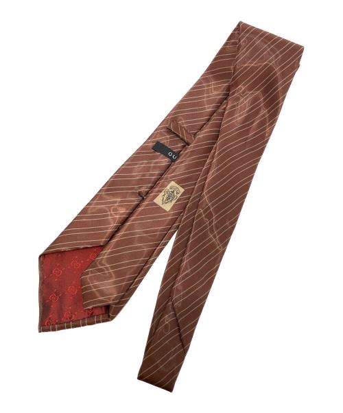 GUCCI（グッチ）GUCCI (グッチ) スリット糸 玉虫古着ネクタイ ブラウン サイズ:表記無しの古着・服飾アイテム