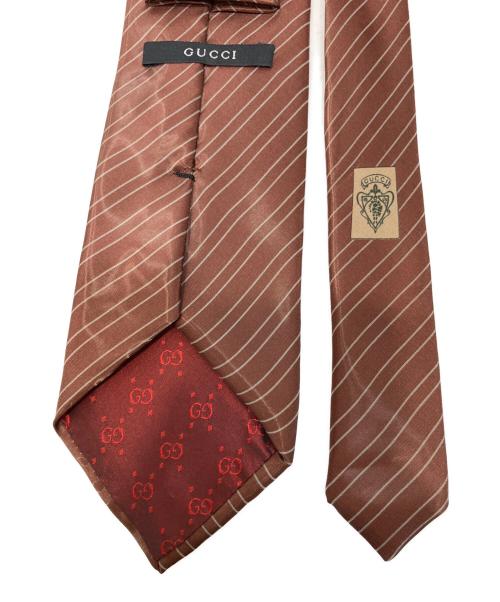 GUCCI（グッチ）GUCCI (グッチ) スリット糸 玉虫古着ネクタイ ブラウン サイズ:表記無しの古着・服飾アイテム
