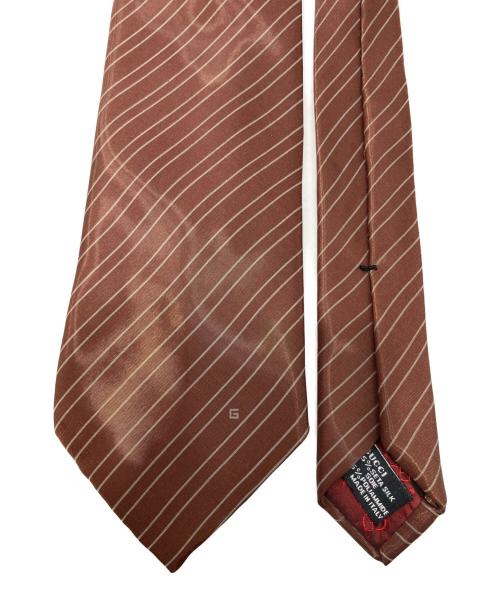 GUCCI（グッチ）GUCCI (グッチ) スリット糸 玉虫古着ネクタイ ブラウン サイズ:表記無しの古着・服飾アイテム