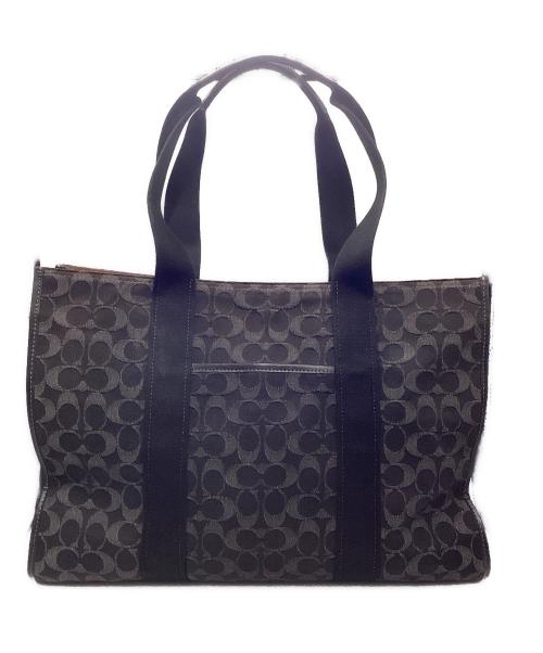COACH（コーチ）COACH (コーチ) ブラック ラージ スミス トート ブラックの古着・服飾アイテム