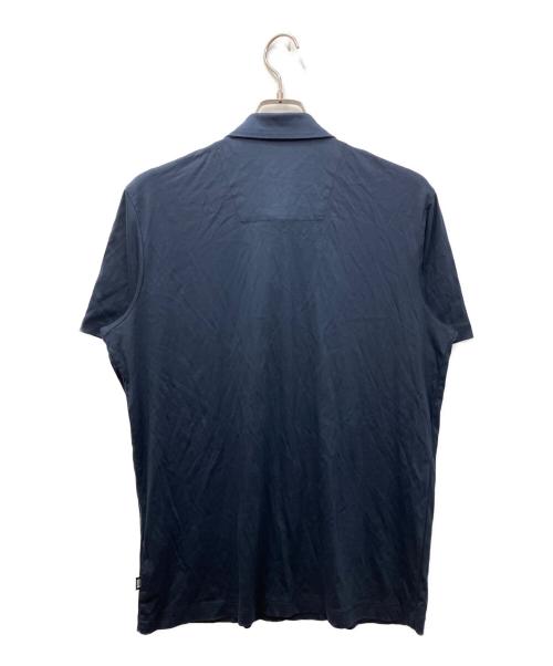 BOSS HUGO BOSS（ボス ヒューゴボス）BOSS HUGO BOSS (ボス ヒューゴボス) テープデザインポロシャツ ネイビー サイズ:Lの古着・服飾アイテム