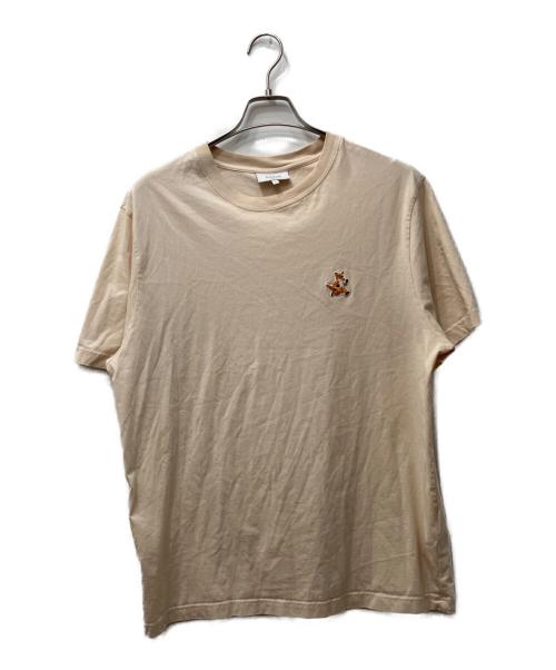 maison kitsune（メゾンキツネ）MAISON KITSUNE (アシッドメゾンキツネ) Speedy Fox PATCH COMFORT TEE-SHIRT ベージュ サイズ:Lの古着・服飾アイテム