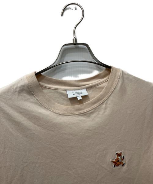 maison kitsune（メゾンキツネ）MAISON KITSUNE (アシッドメゾンキツネ) Speedy Fox PATCH COMFORT TEE-SHIRT ベージュ サイズ:Lの古着・服飾アイテム